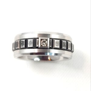 Triton Men's Tungsten & Carbide Diamond Ring